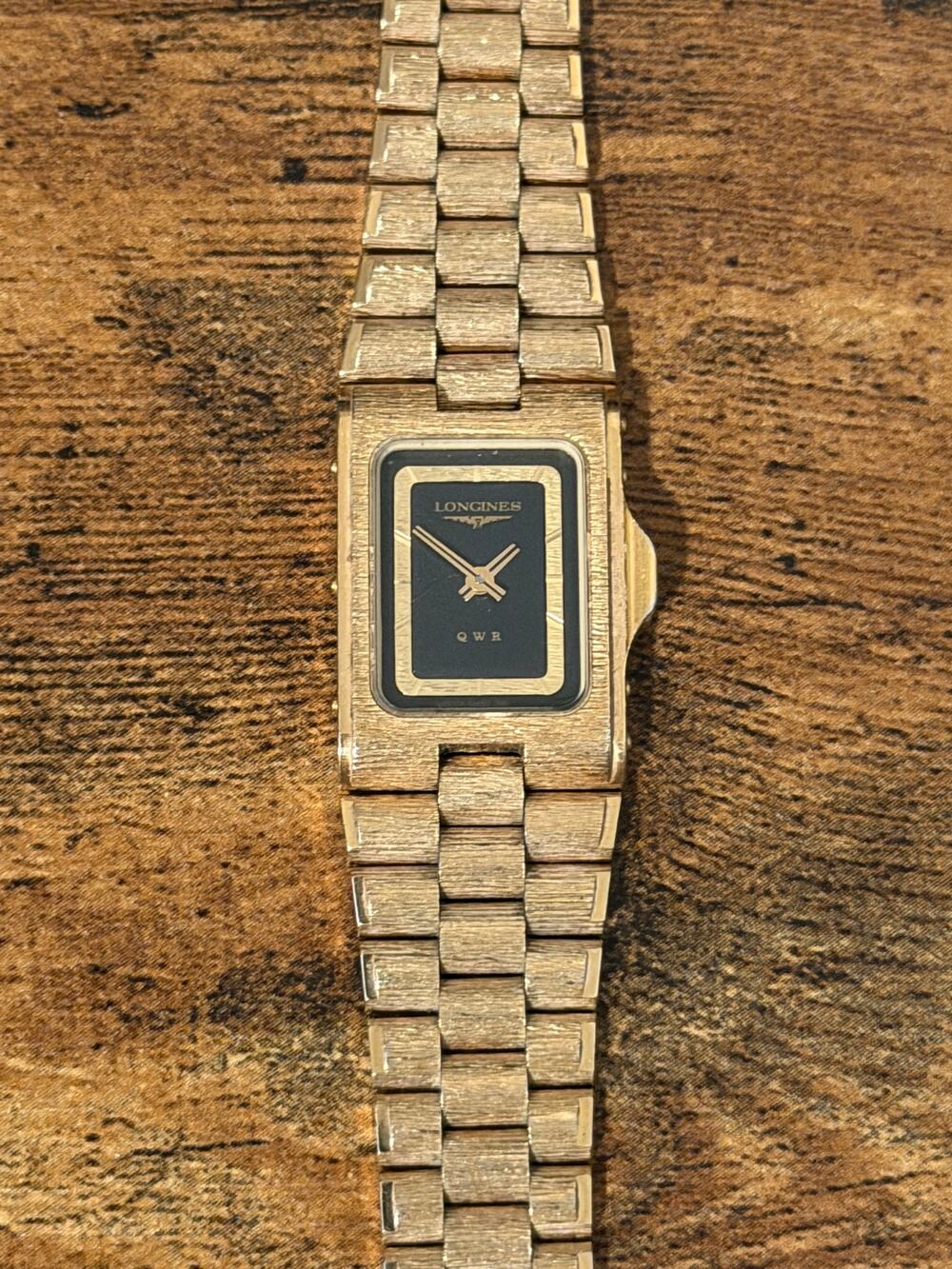 Longines QWR Gold-Tone Quartz Women's Watch Textured Dial